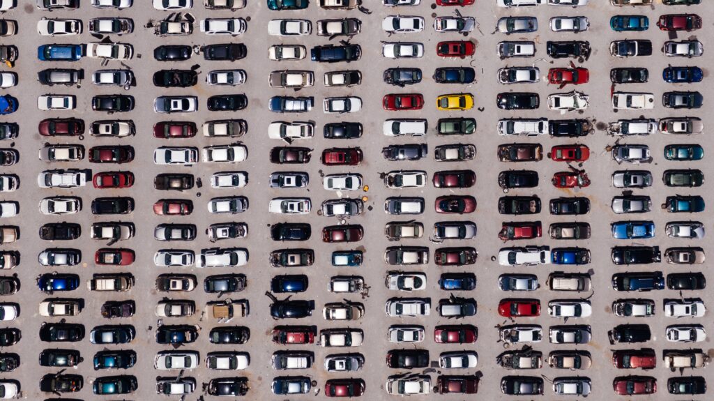 cars in parking lot