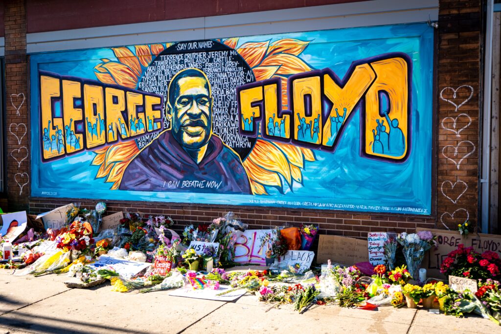 George Floyd mural after his death